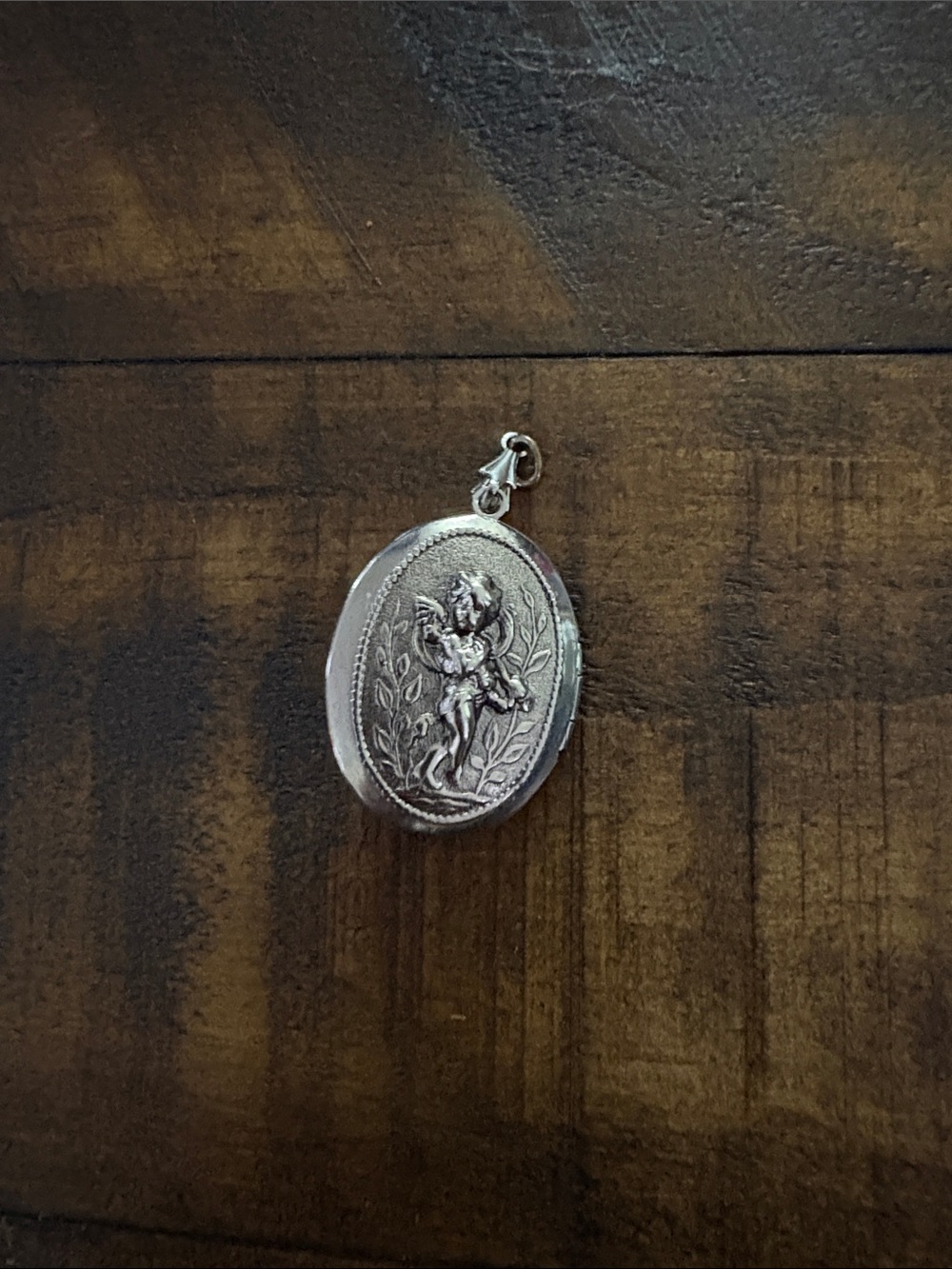 Silver Angel Locket Pendant - Classic Women's Jewelry